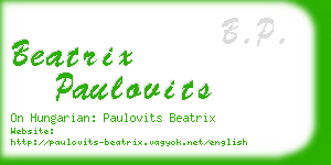 beatrix paulovits business card